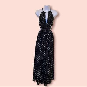 Polka Dot Cutout Maxi Dress